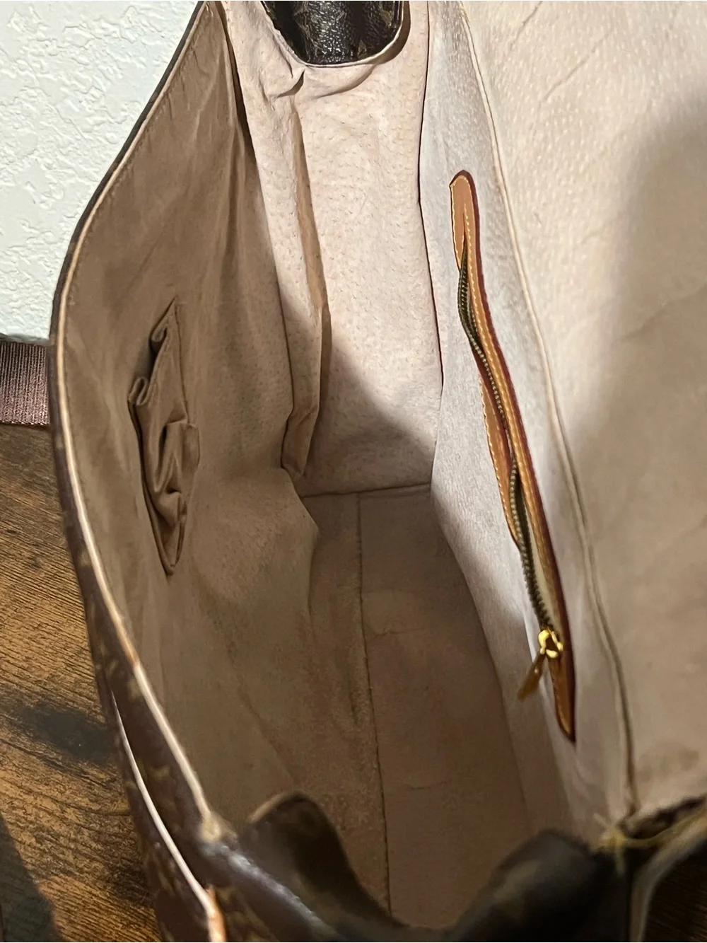 Designer Monogram Flap Messenger Bag in Brown